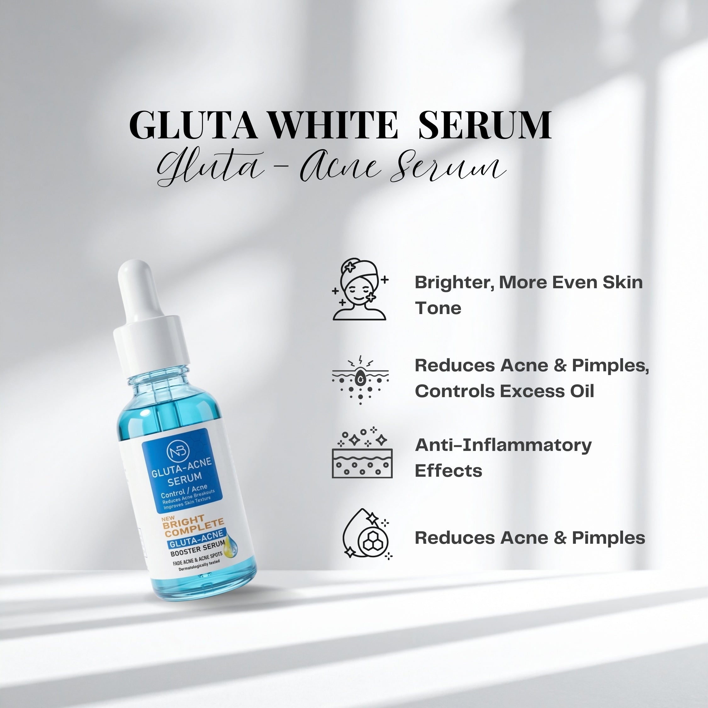 glutathion acne + dull skin days honestly need skincare like this , ., recently tried this Gluta + Acne Control Serum from @fleuro_skincare and Im obsessed with how lightweight and fresh it feels on the skin Gluta Acne Serum